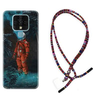 Tecno Camon 16 18P Pova Kılıf Boyun Asklı Rasta Silikon Astronot Smoke 1769