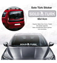 Solo Türk yazılı Beyaz Ön Cam Oto Sticker, Araba, Etiket, Çıkartma, Modifiye, Tuning, Arma