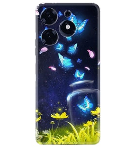 Tecno Spark 10 Pro Kılıf Resimli Desenli Baskılı Silikon Flowers Fox 1309