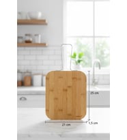 Zoe - Çelik Saplı Kesme Tahtası Küçük (Bambu)