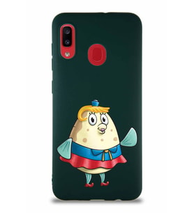 Samsung Galaxy A30 Soft Premier Kapak Bayan Puff Tasarımlı Silikon Kılıf - Yeşil (Şeffaf)