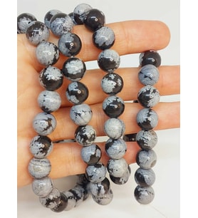 Kar Tanesi Obsidyen Taşı Dizi 10mm (49250)