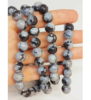 Kar Tanesi Obsidyen Taşı Dizi 10mm (49250)