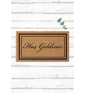 Çerçeveli Hoş Geldiniz Yazılı Ev Giriş Paspası Daire Önü Koko Paspas Kapı Paspası (Standart)