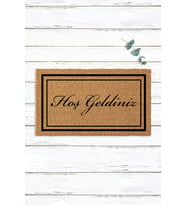 Çerçeveli Hoş Geldiniz Yazılı Ev Giriş Paspası Daire Önü Koko Paspas Kapı Paspası (Standart)