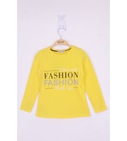 Toontoy Kız Çocuk Fashion Baskılı Tişört (Sarı)
