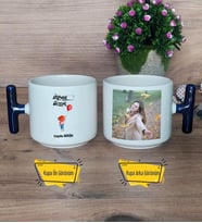 Ütopyalar Güzeldir Kupa Bardak Fotoğraflı T Lacivert Kulplu Arkadaşa Sevgiliye Kardeşe Doğum Günü Hediyesi