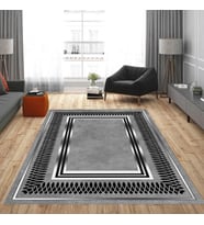 Eliana Home Dijital Baskı Yıkanabilir Kaymaz Taban Salon Halısı Ve Yolluk LNA0890-FNL106 (Gri)