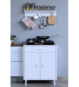 Eliusta Asya Beyaz Set Ocak Altı 65 cm Tüp Hazneli Mutfak Dolabı 658856 cm Baharat Raflı Dolap