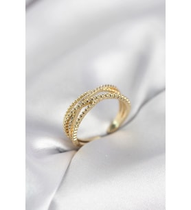 Gold Renk Sarmal Model Kadın Yüzük
