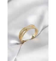 Gold Renk Sarmal Model Kadın Yüzük