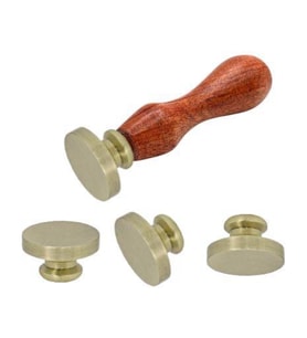 Boş Mum Mühür Pirinç Damga Başlığı Yuvarlak 25mm Bronz