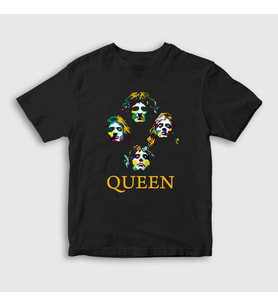Presmono Unisex Çocuk Siyah Colors Queen T-Shirt 101589tt