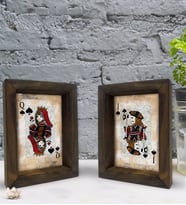 Bk Gift Dekoratif 2'li Doğal Masif Ahşap Çerçeve 15x20cm-39 (Beyaz)