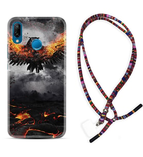 Huawei P20 Lite Mate 10 20 Lite Pro P40 Lite KılıfBoyun Asklı Rasta Silikon Ateş Kartalı 1766