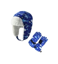 su geçirmez erkek çocuk kar bere eldiven set 4-8 yaş kayak snowboard bere eldiven mavi shark