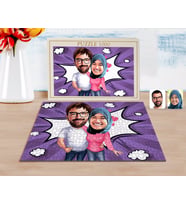 BK Gift Kişiye Özel Sevgililer Karikatürlü 1000 Parça Profesyonel Puzzle-58