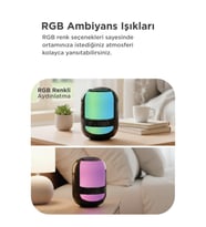 Torima Bluetooth Hoparlör Kablosuz Taşınabilir Rgb Işıklı TWS Speaker GTS-2149 Siyah