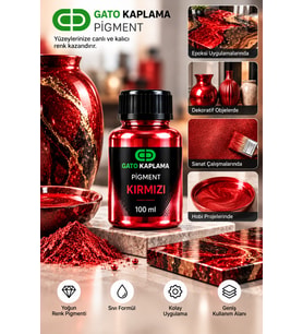 GATO Kaplama Solvent Bazlı Transparan Sıvı Pigment Boya 100 ml Kırmızı Renk Renklendirici