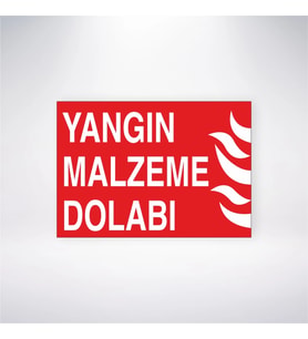 Yangın Malzeme Dolabı 21x28 Arkası Yapışkanlı Levha