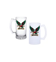 Ghostbastır Design Meksika Dünya Kupası Kulplu Bira Bardağı Buzlu veya Şeffaf Seçenekli 0155