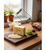 Çelik Peynir Dilimleyici, Keskin Ergonomik Mutfak Aparatı, 23x9 cm, Kırmızı Saplı