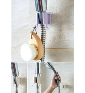 Kendinden Yapışkanlı Çift Askılı Banyo Duş Başlığı Tutucu Duş Başlığı Organizeri