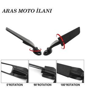 Motosiklet Kanat Dikiz Ayna Cf Moto Sr 250 Pulsar Rs 200 Uyumlu _Supermoto (Renksiz)