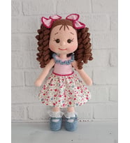 Kır Çiçekleri  Kıvırcık Saçlı Karnaval Bebek Amigurumi Organik Oyuncak