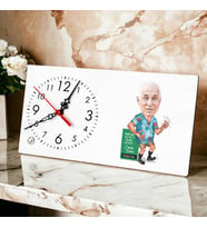 Yazlıkçı Dede Karikatürlü Şık Masa Saati