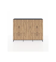 Arges Dolap 12 Raflı 2 Çekmeceli 8 Kapaklı 220x30x163 Antrasit-Çam