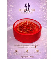 First Roae-el yapımı romantik mum (Kırmızı-Kırmızı)