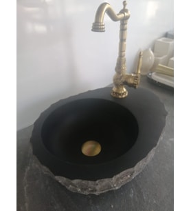 Bazalt Kütük Batarya Çıkışlı Lavabo