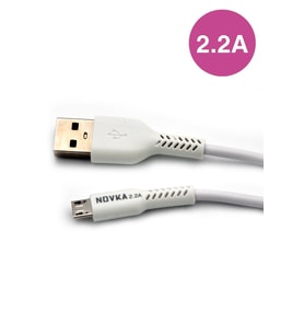 Micro & USB 2.2 A Şarj ve Data Kablosu 1 Metre Beyaz Samsung Huawei Modellerle Uyumlu