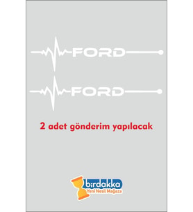 Ford İçin Uyumlu Aksesuar Nabız Sticker Beyaz 30*8 Cm