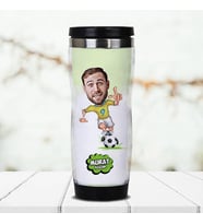 Kişiye Özel Futbolcuya Hediye Karikatürlü Termos Bardak