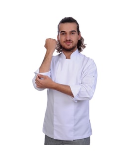 Unisex Aşçı Ceket Koltuk Altı Fileli Beyaz (Renksiz)