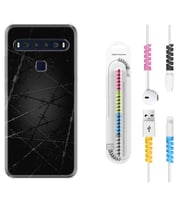 TCL 10L 10 Plus 10SE 20E 20SE 30SE L7 Kılıf Kablo Koruma Spiral Silikon Dikenli Tel 1779