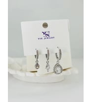 Zirkon Taşlı Üçlü Kombin Küpe - Kp00377
