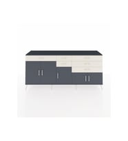 Hyperion Konsol 3 Raflı 6 Çekmeceli 5 Kapaklı 220x44x99 Antrasit-Antrasit/Aytaşı