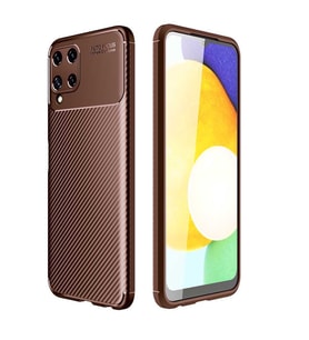 Samsung Galaxy A22 4G Kılıf Karbon Silikon Case (KAHVE)