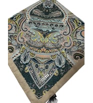 120x120 Etnik Desenli Soft Pamuk Eşarp - 04919 (Vizon)