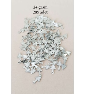 Oya Abiye Bileklik Kolye Pleksi Metalik Plastik Pul Gümüş Renk 24 gram 285 adet - BNC565
