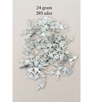 Oya Abiye Bileklik Kolye Pleksi Metalik Plastik Pul Gümüş Renk 24 gram 285 adet - BNC565