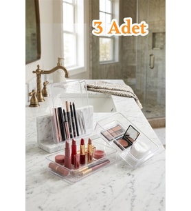 3'lü XL Leo Çekmece İçi Modüler Takı ve Makyaj Organizer Seti