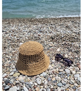 El Örgüsü Hasır Bucket Şapka
