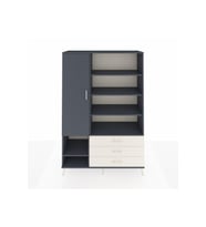 Hyperion Dolap 9 Raflı 3 Çekmeceli Tek Kapaklı  132x44x195 Antrasit-Antrasit/Aytaşı