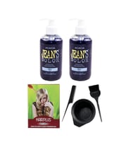 Saç Boyası Mavi 250ml 2ad, Saç Açıcı Ve Fluweel Saç Boya Kabı Seti