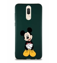 Huawei Mate 10 Lite Soft Premier Kapak Mickey Mouse-A Tasarımlı Silikon Kılıf - Yeşil (Şeffaf)