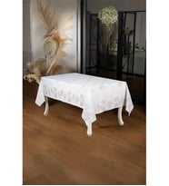 Müge Lüx Jakar Kumaş Gri Masa Örtüsü Dikdörtgen 160x220 Cm - 1085 (Çok Renkli)